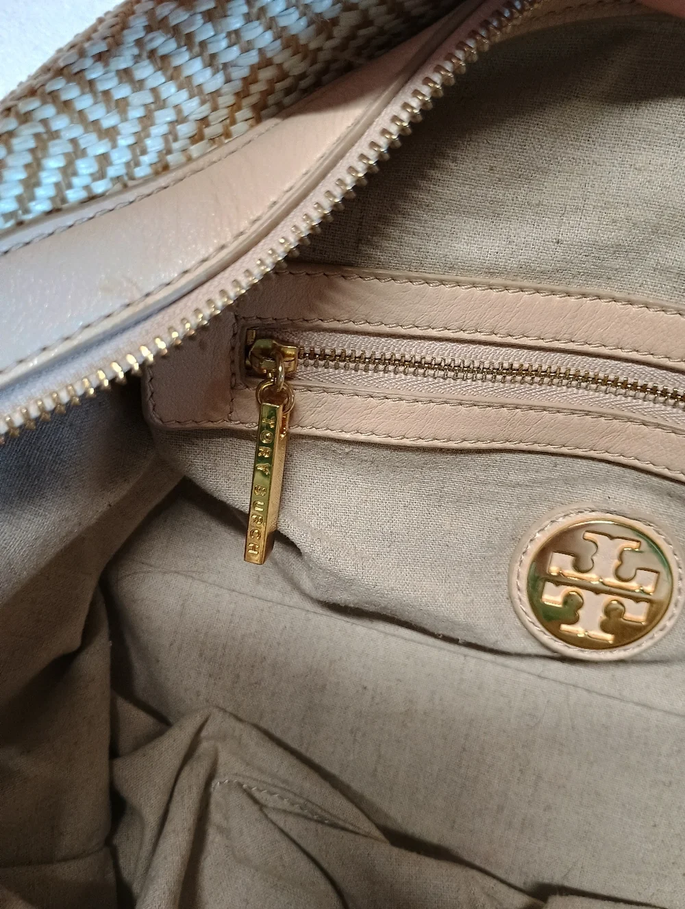 Tory Burch Vintage Woven Beige Weekend Duffel Bag - Unbranded - Picture 6 of 13